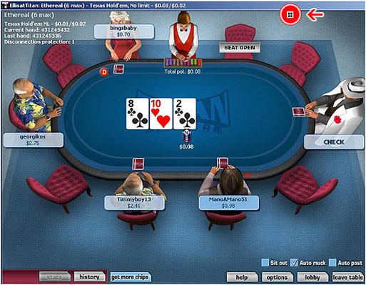 Titan Poker Startseiten- Screenshot
